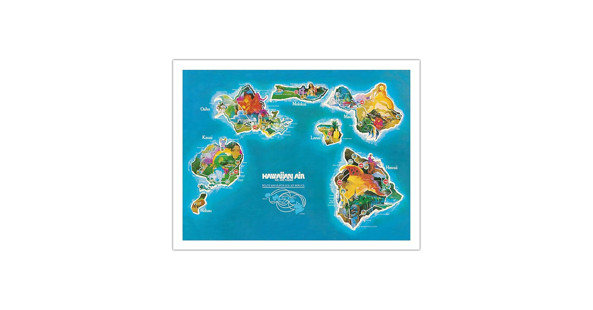 Amazon.com: Hawaii Islands Route Map - Hawaiian Air Lines Amazon.com: Hawaii Islands Route Map - Hawaiian Air Lines